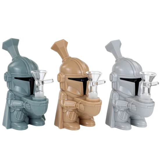 Pipa ad acqua Mandalore in silicone, vendita calda, vetro animato, Star War